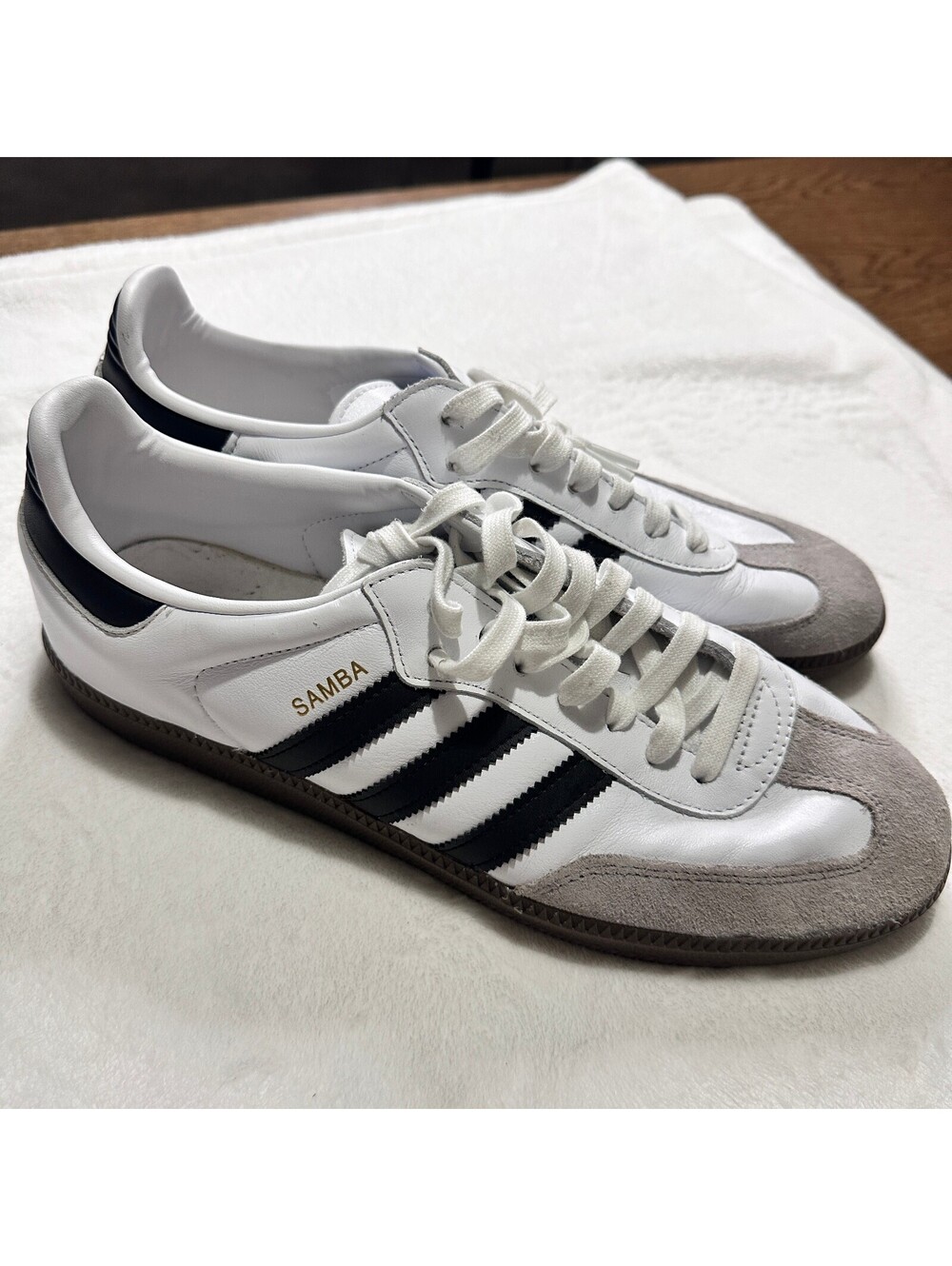 adidas Samba OG B75806 White Black Gum Men's Size 11 Leather Suede Sneakers